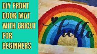 How to make a front door mat with Cricut for beginners DIY Welcome mat [upl. by Leiuqeze474]