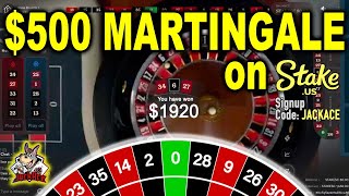 WIN 500 with MARTINGALE on Stake roulette [upl. by Briant]