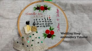 Embroidery Tutorial  Wedding Hoop 💒  Bride n Groom  Ep 2 [upl. by Yekcor943]