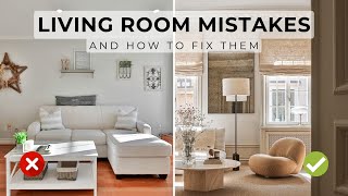 10 Living Room Interior Design Mistakes amp How To Fix Them [upl. by Jerrome]