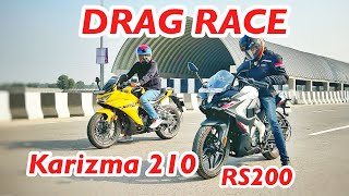 Hero Karizma XMR 210 VS Pulsar RS 200 DRAG RACE 🔥 Aayush ssm [upl. by Melessa]