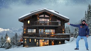 Inside Courchevels Most Luxurious SkiinSkiOut Designer Chalet with indoor pool cinema room etc [upl. by Ruttger]