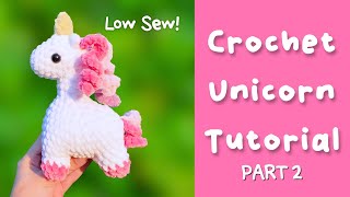 Crochet Unicorn Tutorial  Free Crochet Pattern How To Part 2 [upl. by Bria825]