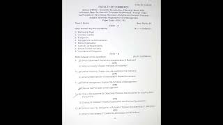 BOM  Sem 1  FebMar 2023  BCom Question Paper  OU  Osmania University [upl. by Aihsilef]