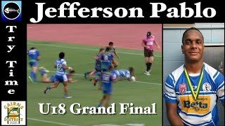 2016 CDRL Grand Final Under 18  Jefferson Pablo Try  Cairns Brothers v Innisfail Leprechauns [upl. by Yhtur742]