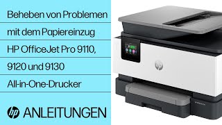 Beheben von Papiereinzugsproblemen  HP OJ Pro 9110 9120 amp 9130 AllinOneDrucker  HP Support [upl. by Eidnarb]