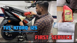 TVS NTORQ 125 First Service 🫰🏻❤️ youtube youtuber youtubevideo viral viralvideos vlog [upl. by Ries]