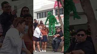 Funny Green Man jump trending funnyvideo funnyshorts baguiocity funnygreenman funny titonoel [upl. by Ardnaxela196]