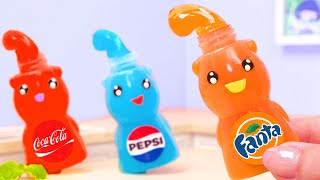 Miniature Honey Soda Jelly 🌈 Sweet Miniature Frozen Honey Jelly Ideas 🍹 Pick Coca Pepsi or Fanta [upl. by Herzberg]