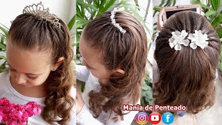 Penteado Infantil fácil para festas e passeios😍💕 [upl. by Bernadette]