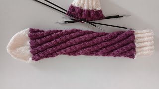 Spiralsocken stricken  Die Socke die mitwächst Perfekt für Kinder Sockenmuster 3 [upl. by Myrtle407]