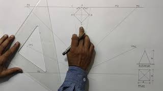 TWO POINT PERSPECTIVE  5 SQUARE BASED PYRAMID [upl. by Rosco]