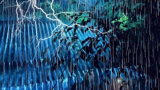 Heavy Rain Strong Wind amp Awful Thunderstorm in Stormy Night  Rain amp Huge Thunder Sounds for Sleep [upl. by Neemsaj]