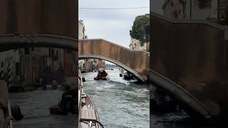 Taking a water taxi thru Venice to the airport [upl. by Anayik216]