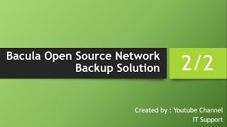 Bacula Open Source Network Backup Solution Configuration 2 of 2 in Hindi [upl. by Trebor618]