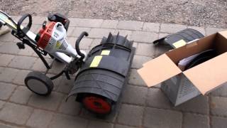 Our Stihl Yard Boss Cultivator with a new Power Sweeper [upl. by Lunetta]