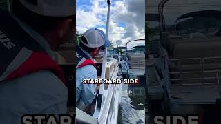 How to Dock a Pontoon Boat in a Tight Dock Slip Bridge Marina Boating Docking Tip boat shorts [upl. by Aihsema999]