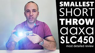 Smallest Short Throw LED Projector  AAXA SLC450 Review [upl. by Marielle]