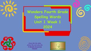 Wonders 4th Grade Spelling Words Unit 1 Week 1 [upl. by Eldnek]