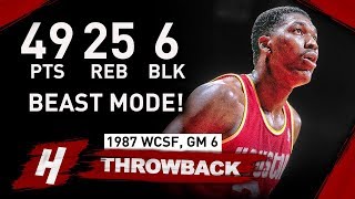 Hakeem Olajuwon CRAZY Full Game 6 Highlights vs SuperSonics 1987 WCSF  49 Pts 25 Reb 6 Blk [upl. by Farly]