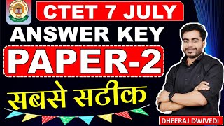 CTET PAPER 2 ANSWER KEY Ctet by Dheeraj Dwivedi ctet2024 CTET ANSWER KEY [upl. by Weintrob]