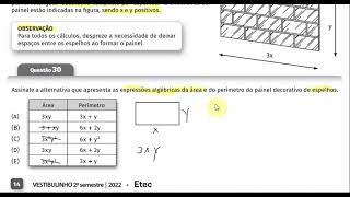 088 Questões 3031 do Vestibulinho 2ºsem2022 da ETEC [upl. by Borek]