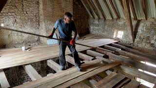 Removing My Old Tomette Tiles and Replacing Them With A New Douglas Fir Timber Floor [upl. by Paolina363]