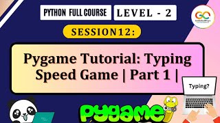 Pygame Typing Speed Game  Part 1  Python Programming [upl. by Tybalt403]