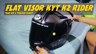 13 Cara Mengganti Flat Visor di Helm KYT K2 Rider  Tear Off Tanpa Ganti Rachet [upl. by Deina]