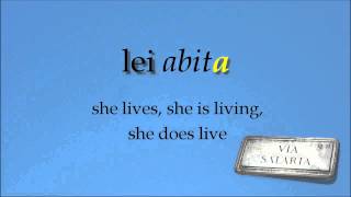 Italian verb conjugations  Present indicative quotabitarequot quotto livequot [upl. by Chaker]