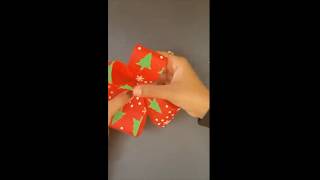 Easy technique for making ribbon bow  christmasbow easybowmaking bowdiy christmascraftsdiy [upl. by Lennox]