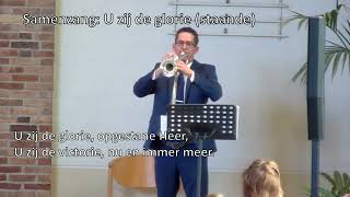 U zij de glorie  samenzang orgel amp trompet met tegenstem couplet 3 [upl. by Eedia]