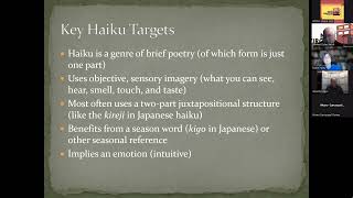 How to Haiku with Michael Dylan Welch Part 2  haiku in history amp the workshop [upl. by Harlen]