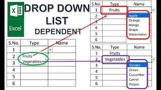 Excel Create Dependent Drop Down List Tutorial [upl. by Elleirb]