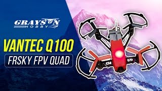 FrSky Vantec q100 QuadCopter Review amp FPV Drone Range Test with Indoor Prop Mod [upl. by Lacee820]