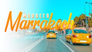 Marrakech 4K  Driving Downtown  Morning Drive  Relaxation  streetma [upl. by Elleinnad]