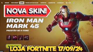 NOVA SKIN IRON MAN FORTNITE  HOMEM DE FERRO LOJA FORTNITE 170924  LOJA ITENS HOJE  LOJA AO VIVO [upl. by Sioux113]