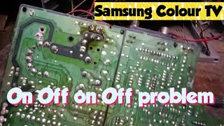 Samsung Colour TV eht on off problem Samsung crt tv on problem [upl. by Elaynad]