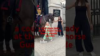 A courteous lady at the Royal horse guard parade London highlights tourist fun [upl. by Mashe94]