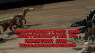 Atrociraptors and Austroraptor vs miragaias and Tuoijangosaurus fight Dinosaur [upl. by Boniface649]