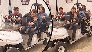 Salman Khan With Baby Ahil Makes A Grand Entry While Leaving For Dabangg Tour [upl. by Ressay286]