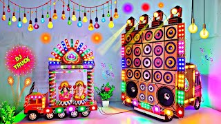 DIY Mini Dj Truck loading AtNew Home by cardboard making dj truck and light dj toy eicher dj big Dj [upl. by Anikat]