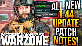 WARZONE Full 144 UPDATE PATCH NOTES RELOAD BUG FIXED New Gameplay Changes amp More MW3 Update [upl. by Jeanine]