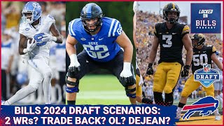 Buffalo Bills 2024 NFL Draft Scenarios WR double dip Trade back Prioritize OL Cooper DeJean [upl. by Noswad966]