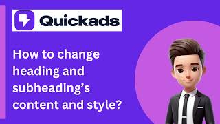 How to change ad text’s content and style in Quickads [upl. by Baillie309]