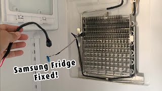 Samsung Refrigerator  Thermostat and Defrost Heater Removal and Replacement [upl. by Rebbecca352]