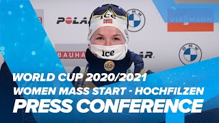 Hochfilzen World Cup 4 Women Mass Start Press Conference [upl. by Samohtnhoj]