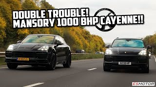 900 BHP STAGE 2 EHYBRID TURBO S CAYENNE VS 1000BHP MANSORY CAYENNE esmotoruk mansory cayenne [upl. by Nairadas]