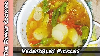 Mix Vegatable pickles Recipe The Family Cooking [upl. by Ahsekel]