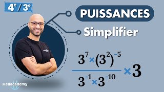 Puissances  Simplifier  Exercice Type [upl. by Rosenwald]